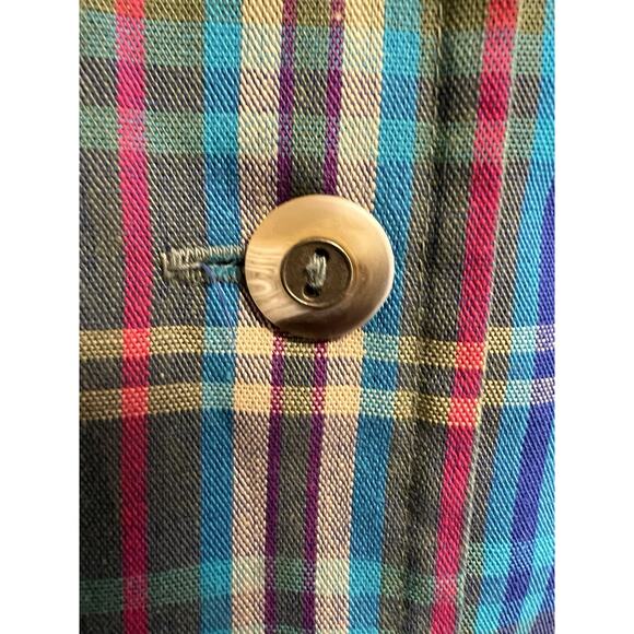 Vintage Womens Plaid Tartan Vest Medium Academia Boho 90s Preppy Classic Cotton - Picture 4 of 14